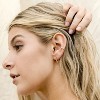 14K Gold Plated Sterling Silver Post V-Shaped Huggie Earrings - Cubic Zirconia Studded Small Hoop Earrings for Women in Rose, White and Yellow Gold - 2 of 4