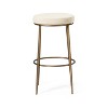 HomeRoots 31" Ivory and Antiqued Brass Fabric and Metal Backless Bar Height Bar Chair - 4 of 4