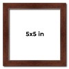 PosterPalooza | Square Classic Modern Brown Picture Frame - UV Acrylic, Foam Board Backing, Hanging Hardware - 2 of 4