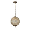 ALOADECOR 1-Light 12" Handcrafted Antique Gold Crystal Globe Chandelier ¨C Vintage French Elegance Meets Mid-Century Modern - 3 of 4