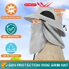 SUN CUBE Fishing Hat for Men with UV Sun Protection Wide Brim, Face Cover, Neck Flap - Hiking Safari Outdoor UPF50+ - 3 of 4