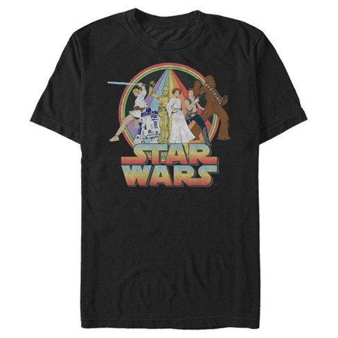 Men's Star Wars: A New Hope Distressed Rainbow Cast T-shirt - Black ...