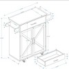 Sevobal Grill Carts and Cabinets, Double Door Organizer with Inner Shelf and Drawers, Movable Cart for Dining Room, White, 37.99"*13.42"*36.02" - 4 of 4
