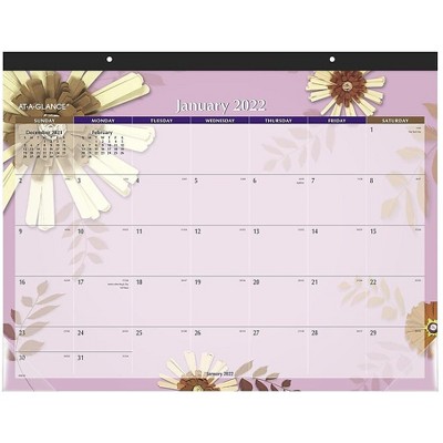 AT-A-GLANCE 2022 17" x 21.75" Monthly Calendar Paper Flowers Multicolor 5035-22