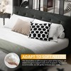 Whisen King Size Chenille Platform Bed, Wooden Bed Frame,Tufted Headboard with Extra-Large Ultra-Soft Cloud Pillow - 4 of 4
