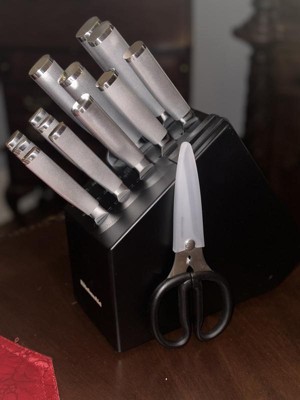 Kitchenaid Slim Black 15pc Stainless Steel Knife Block Set : Target