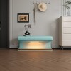 Racxily Entryway Bench Leather Upholstered Ottoman with LED sensor light for living room ,bedroom,end of bed - 3 of 4