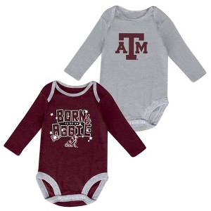 NCAA Texas A&M Aggies Boys' 2pk Long Sleeve Bodysuit - 1 of 3