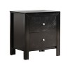 HomeStock Black Nightstand 25x22x17 with Two Drawers, Compact Bedside Table for Storage and Sleek Modern Bedroom Accent Furniture - 3 of 4