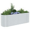 vidaXL Garden Raised Bed Silver Galvanized Steel Large Tough - 4 of 4