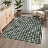 Washable Non-Slip Area Rug - Geometric Checkered Low Pile Indoor Carpet for Bedroom, Kitchen, Laundry - 2 of 4