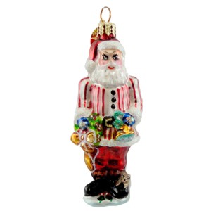 Christopher Radko 3.75 In Ring In The Holidays Gem Ornament Santa Christmas Tree Ornaments - 1 of 3