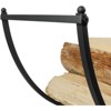 Juvale 3ft Curved Indoor Outdoor Log Firewood Storage Rack & Holder, Fireplace Accessories, Black - 2 of 4