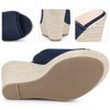BLISSFUL STEP Women's Open Toe Wedge Heel Denim Slide Sandal - 3 of 3