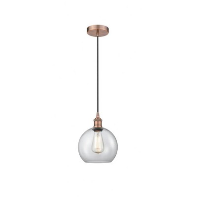 Athens - 1 Light Cord Hung Mini Pendant In Industrial Style-10.75 Inches Tall and 8 Inches Wide
