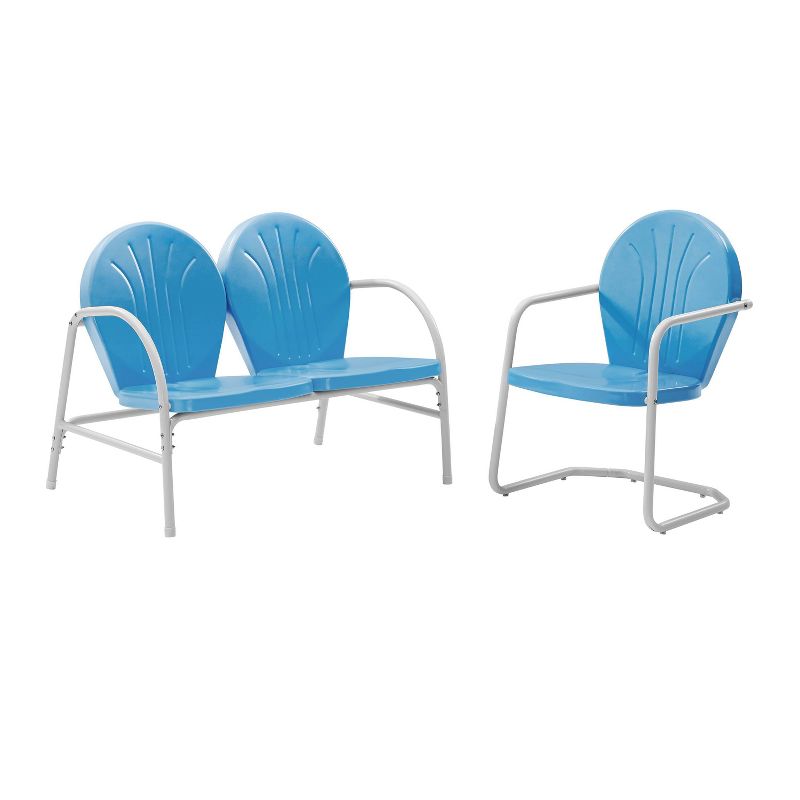 Griffith 2pc Outdoor Seating Set - Blue - Crosley, 1 of 10