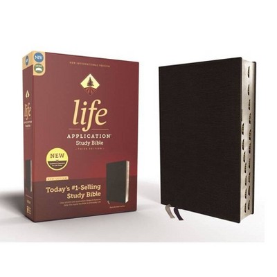 Niv, Life Application Study Bible, Third Edition, Bonded Leather, Black, Indexed, Red Letter Edition - by  Zondervan (Leather Bound)