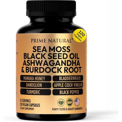 PRIME NATURAL Sea Moss Complex – 120 Capsules | 60-Day Supply