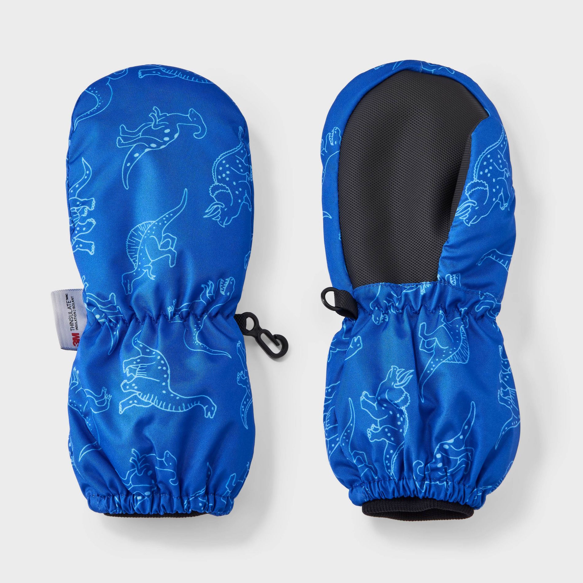 Toddler Boys' Dinosaur Printed Extended Wrist Mittens - Cat & Jack™ Blue