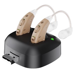 MEDca Digital Hearing Amplifier, (Pair of 2) Noise Cancelling with One Touch Volume Control, No Programming Required, Near, Invisible Behind The Ear, - 1 of 1