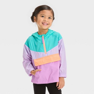 Image of Baby Girls' Unlined Colorblock Anorak Jacket - Cat & Jack™ Purple 18M