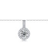 Guili 1ctw Sophisticated Drop Pendant Necklace with Lab-Created Moissanite in a Halo Cluster Setting – Elegant and Radiant Design - 3 of 3