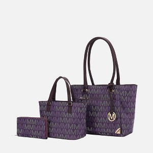 MKF Collection Lady II M Signature Large Tote, Small Tote & Wallet Set Vegan Leather, Stylish Women’s Handbag M Design by Mia K - 1 of 4