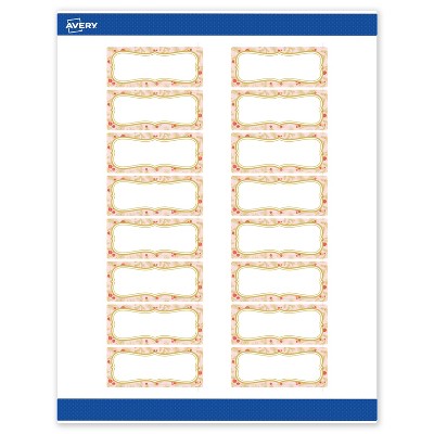 Avery Labels, 1" x 2-5/8", Gold-Pink Berries, Matte, 160ct