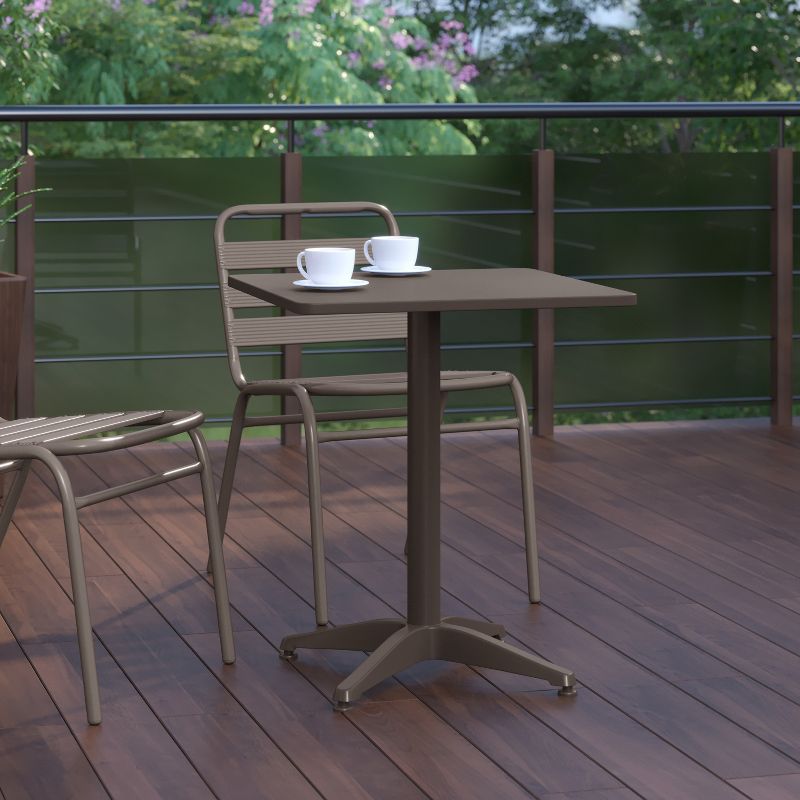 Flash Furniture Mellie 23.5'' Square Aluminum Indoor-Outdoor Table with Base, 5 of 12
