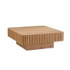 35" Modern Wooden Coffee Table,Side Table With Wood Veneer And MDF Pedestal,Square Coffee Table For Living Room,Bedroom-Coolbibila - 2 of 4
