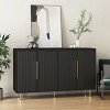 56.7" Fluted Sideboard Buffet Cabinet, Modern Credenza with Adjustable Shelves for Dining Room, Large Accent Console-3irtyhousy - 2 of 4