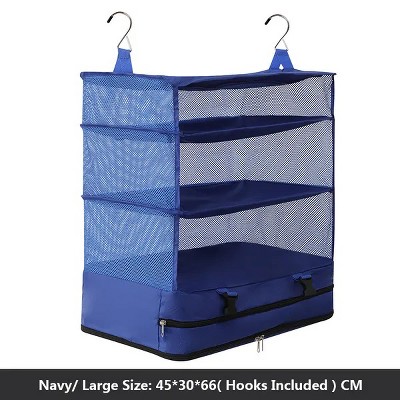 Racxily Hanging Packing Cubes for Travel, Large Portable Hanging Suitcase Organizer, Foldable Compression Luggage Organizer Bags