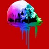 Men's Design By Humans Melting Skull with Vibrant Colors By robotface T-Shirt - 2 of 4
