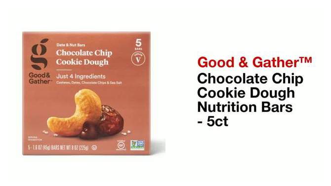 Chocolate Chip Cookie Dough Nutrition Bars - 5ct - Good & Gather&#8482;, 2 of 11, play video