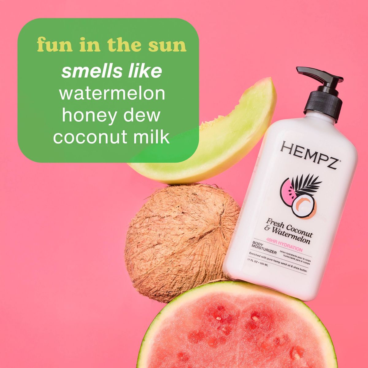 Hempz Moisturizing Body Lotion - Fresh Coconut & Watermelon - 17 fl oz - thumbnail 2