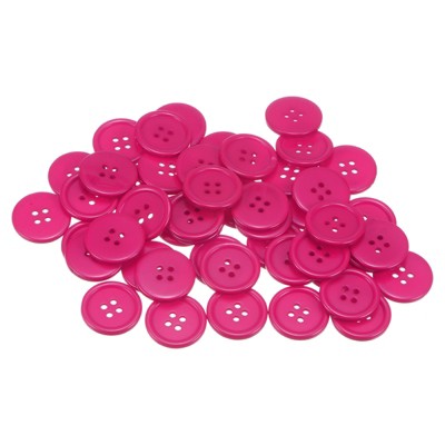 Unique Bargains Resin Craft Snap Round Flat 4-Hole Sewing Buttons 50 Pcs