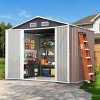 8x6 Ft Outdoor Storage Shed with Double Doors, Lockable Metal Garden Shed with Rain Gutter for Backyard, Patio & Garden Tools - 3 of 4