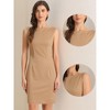 INSPIRE CHIC Women's Sleeveless Boat Neck Casual Office Sheath Dresses - 2 of 4