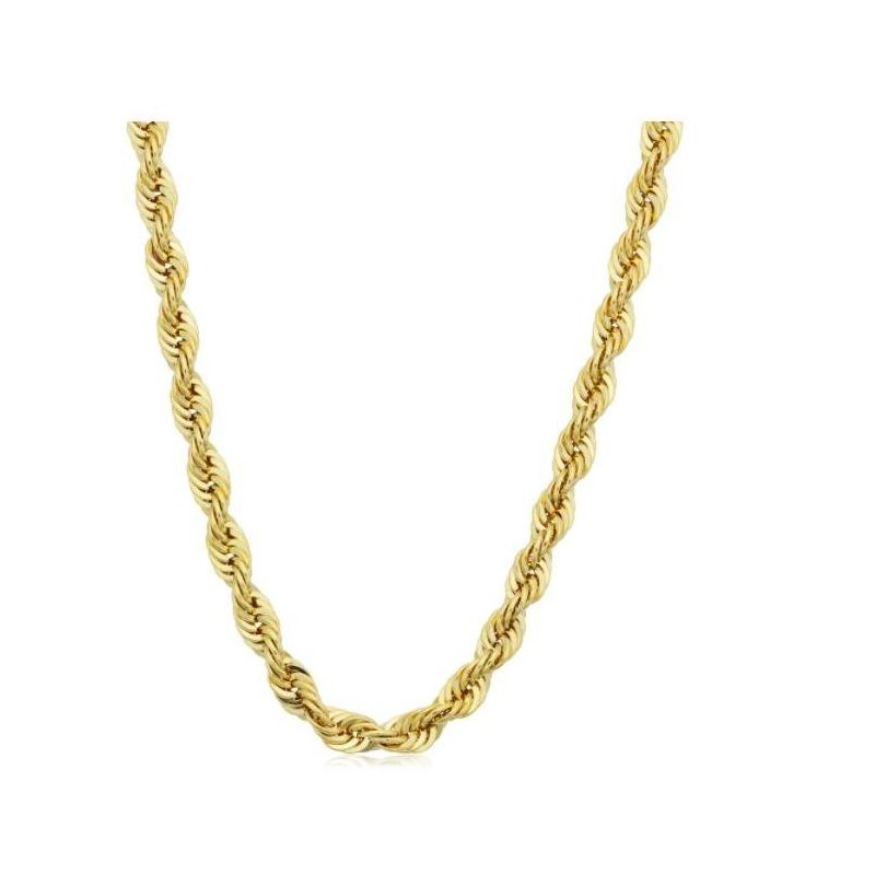 Pompeii3 Yellow 14KT Gold Filled Men's 4.2mm Rope Chain Necklace, 1 of 5