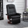 Dexmalle Faux Leather Manual Swivel Lounge Chair with Footrest,Black - 2 of 4
