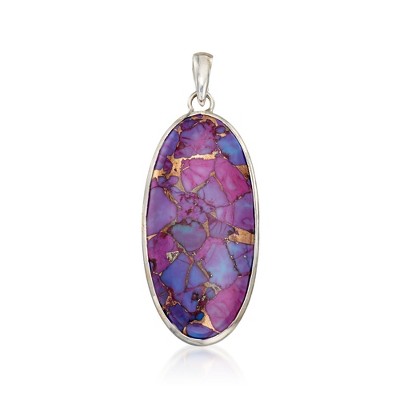 Ross-Simons Oval Purple Turquoise Pendant in Sterling Silver Size 2.63