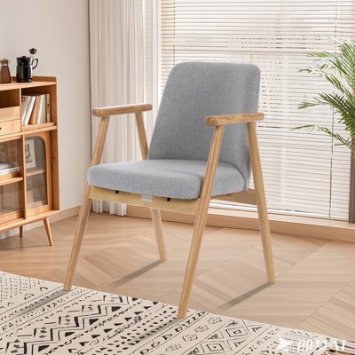 Living Room Accent Chairs Mid Century Modern Reading Arm Chair, Upholstered Bedroom Chair with Soild Wood Frame