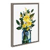 18" x 24" Sylvie Yellow Roses Framed Wall Canvas by Maja Mitrovic Gray - Kate & Laurel All Things Decor: Modern Botanical Digital Art - 2 of 4