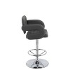 Set of 2 Adjustable Counter Height Barstools with Armrests Dark Gray - CorLiving: Bonded Leather, Swivel, Gas Lift - 3 of 4