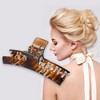 Unique Bargains Women's 3.9" Claw Clip Hair Accessories No Slip Grip Plastic Brown 1 Pc - 2 of 4