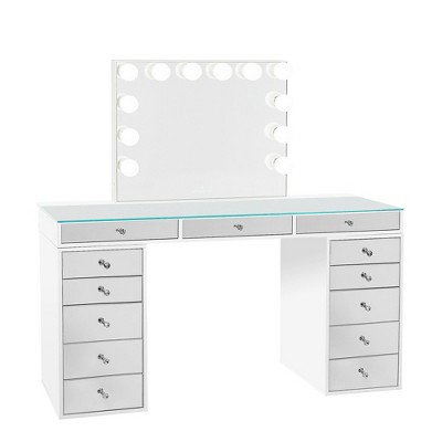 Impressions Vanity SlayStation® Pro 2.0 Mirrored Tabletop + Vanity Mirror + 5 Drawer Units Bundle