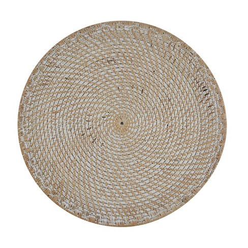 Split P Rattan Round Placemat Charger Set - White : Target