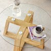 KIGFTSOD Modern Practical Circular Coffee Tables with Transparent Tempered Glass Tabletop and Wood-Colored MDF Material for Living Rooms and Bedrooms - 4 of 4