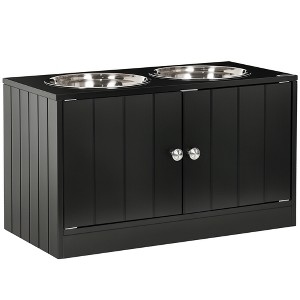PawHut Large Elevated Dog Bowls with Storage Cabinet Containing Large 44L Capacity, Raised Dog Bowl Stand Pet Food Bowl Dog Feeding Station - 1 of 4