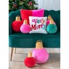 Shiraleah Pink Christmas Ornament Bauble Pillow, Small - 4 of 4